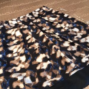 Dana Buchman skirt, brown print, polyester, 6